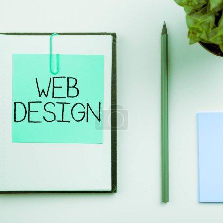 Foto per Testo indicante Web Design, vetrina aziendale responsabile della produzione e manutenzione dei siti web - Immagine Royalty Free