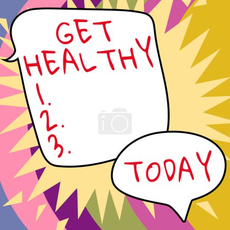Téléchargez les photos : Panneau affichant Get Healthy, Approche d'affaires possédant ou appréciant une bonne santé ou une mentalité saine - en image libre de droit