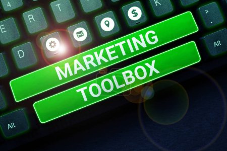 Foto de Inspiración mostrando signo Marketing Toolbox, Word Written on Means in promoting a product or services Automation - Imagen libre de derechos