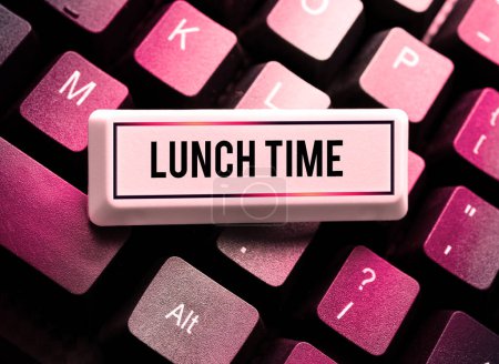 Text zeigt Inspiration Lunch Time, Business Schaufensteressen in der Mitte des Tages nach dem Frühstück und vor dem Abendessen