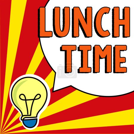 Bildunterschrift: Großansicht des Bildes mit der Bildunterschrift: Mittagessen, Geschäftsübersicht Essen in der Mitte des Tages nach dem Frühstück und vor dem Abendessen