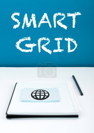 Foto de Signo de texto que muestra Smart Grid, Concept meaning includes of operational and energy measures including meters - Imagen libre de derechos