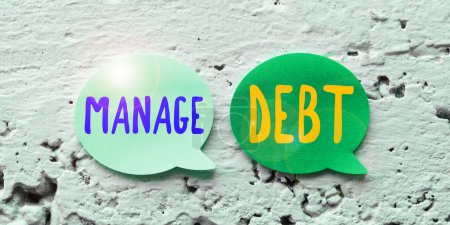 Photo for Text sign showing Manage Debt, Internet Concept unofficial agreement with unsecured creditors for repayment - Royalty Free Image