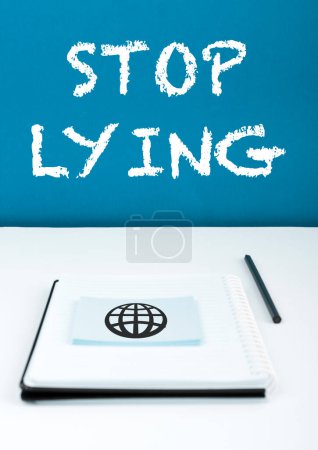 Photo for Conceptual caption Stop Lying, Business concept put an end on chronic behavior of compulsive or habitual lying - Royalty Free Image