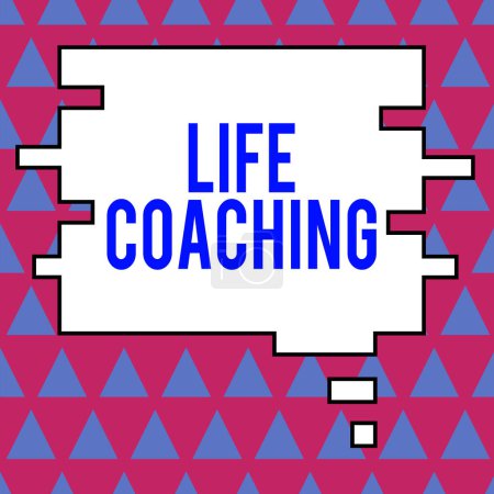 Photo for Inspiration showing sign Life Coaching, Business idea Improve Lives by Challenges Encourages us in our Careers - Royalty Free Image