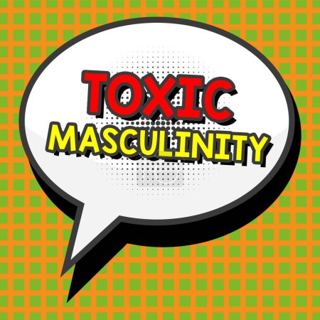 Foto de Texto a mano Masculinidad tóxica, Visión general del negocio describe estrecho tipo represivo de ideas sobre el rol de género masculino - Imagen libre de derechos