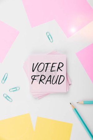 Photo for Conceptual caption Voter Fraud, Business approach formal indication choice between two or more candidates actions - Royalty Free Image