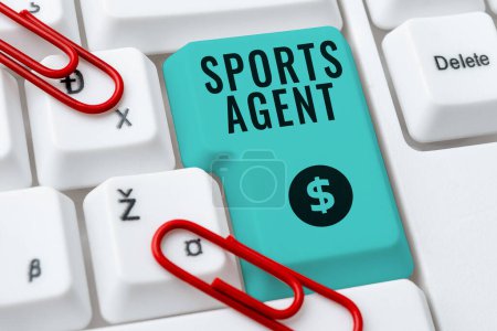 Foto de Texto a mano Agente deportivo, Internet Concept persona gestiona el reclutamiento para contratar a los mejores jugadores deportivos para un equipo - Imagen libre de derechos