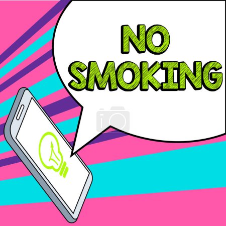 Foto de Texto conceptual No Smoking, Business showcase using tobacco is forbiden in this place - Imagen libre de derechos