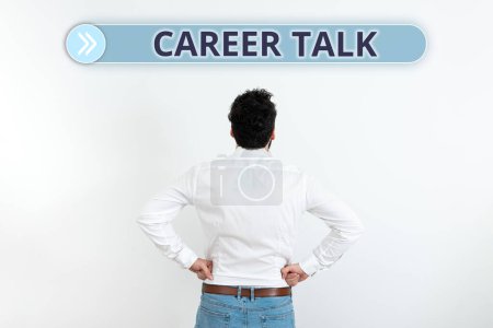 Photo for Conceptual caption Career Talk, Conceptual photo provide information on various occupations within an industry - Royalty Free Image