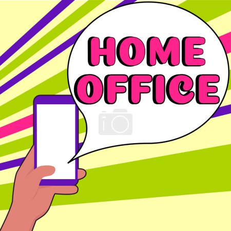 Photo for Hand writing sign Home Office, Business showcase space designated in a persons residence for official business - Royalty Free Image