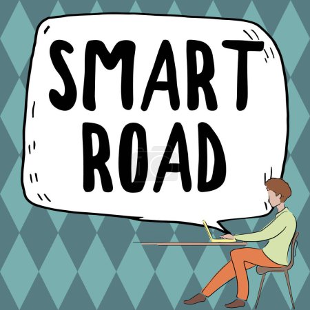 Foto de Texto que muestra inspiración Smart Road, Enfoque empresarial número de formas diferentes en que las tecnologías se incorporan a las carreteras - Imagen libre de derechos