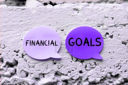 Photo for Writing displaying text Financial Goals, Word for targets usually driven by specific future financial needs - Royalty Free Image