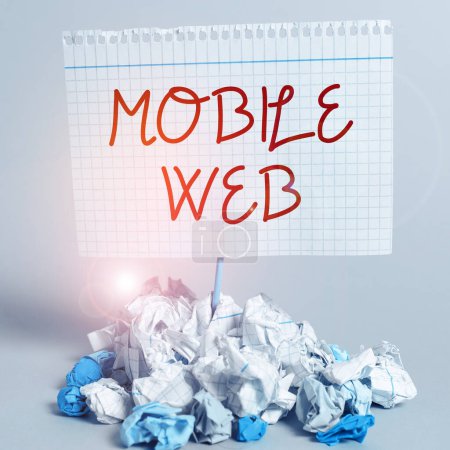 Téléchargez les photos : Inspiration montrant signe Mobile Web, Concept d'entreprise services Internet par navigateur accessibles à partir de portables mobiles - en image libre de droit