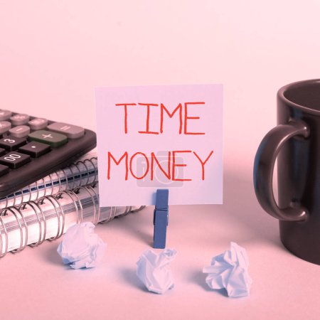 Text caption presenting Time Money, Word Written on funds advanced for repayment within a designated period