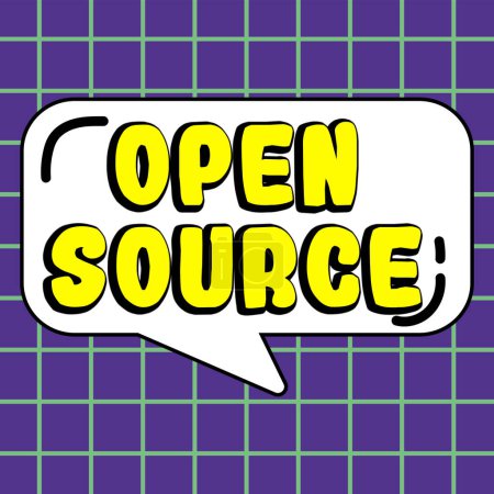 Téléchargez les photos : Légende conceptuelle Open Source, Vue d'ensemble de l'entreprise dénotant le logiciel dont le code source original est disponible gratuitement - en image libre de droit