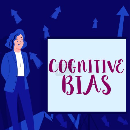 Photo for Hand writing sign Cognitive Bias, Concept meaning Psychological treatment for mental disorders - Royalty Free Image