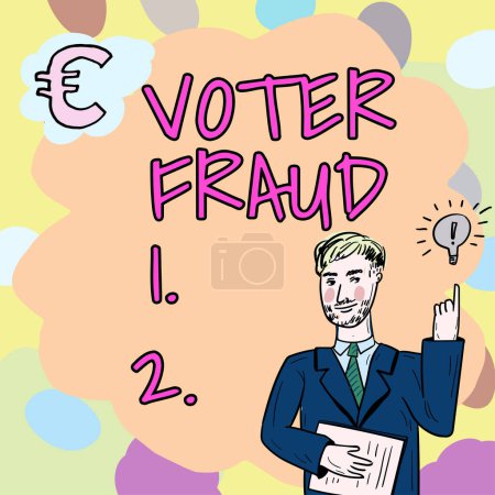 Photo for Writing displaying text Voter Fraud, Business concept formal indication choice between two or more candidates actions - Royalty Free Image
