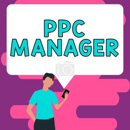Foto de Conceptual caption Ppc Manager, Concepto que significa que los anunciantes pagan honorarios cada vez que se hace clic en uno de sus anuncios - Imagen libre de derechos