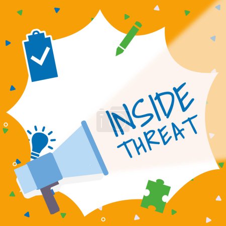 Foto de Leyenda conceptual Inside Threat, Concept que significa información que solo un insider tendría información real - Imagen libre de derechos
