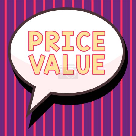 Photo for Text showing inspiration Price Value, Word for strategy which sets cost primarily but not exclusively - Royalty Free Image