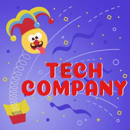 Photo for Sign displaying Tech Company, Business overview a company that invents or innovates solutions to produce usable product - Royalty Free Image