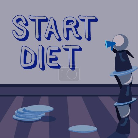 Foto de Texto título presentación Inicio Dieta, enfoque de negocios comida curso especial a la que la persona se restringe a sí misma - Imagen libre de derechos