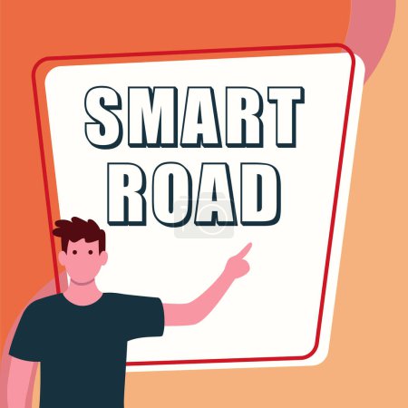 Foto de Leyenda conceptual Smart Road, Enfoque empresarial número de formas diferentes en que las tecnologías se incorporan a las carreteras - Imagen libre de derechos