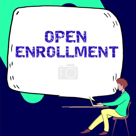 Photo for Handwriting text Open Enrollment, Word Written on The yearly period when people can enroll an insurance - Royalty Free Image