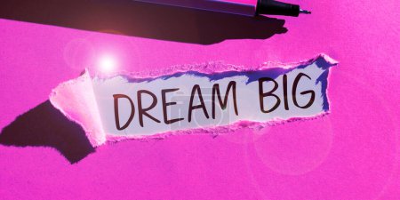 Photo for Handwriting text Dream Big, Business approach To think of something high value that you want to achieve - Royalty Free Image