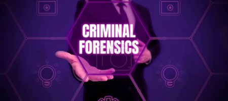 Photo for Inspiration showing sign Criminal Forensics, Internet Concept Federal Offense actions Illegal Activities punishable by Law - Royalty Free Image