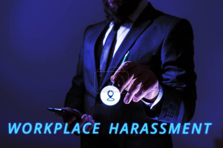 Téléchargez les photos : Affichage conceptuel Harcèlement en milieu de travail, signification conceptuelle Différence de race sexe âge orientation sexuelle des travailleurs - en image libre de droit