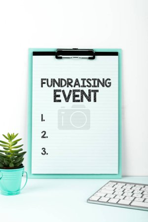 Foto de Firma que muestra Evento de Recaudación de Fondos, Concepto que significa campaña cuyo propósito es recaudar dinero para una causa - Imagen libre de derechos