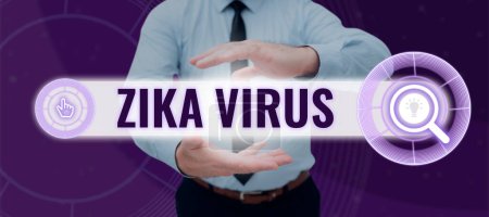Photo for Hand writing sign Zika Virus, Internet Concept caused by a virus transmitted primarily by Aedes mosquitoes - Royalty Free Image