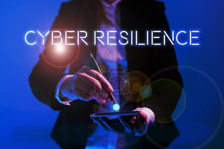 Téléchargez les photos : Légende textuelle présentant Cyber Resilience, Concept mesure de la capacité d'une entreprise à gérer une cyberattaque - en image libre de droit