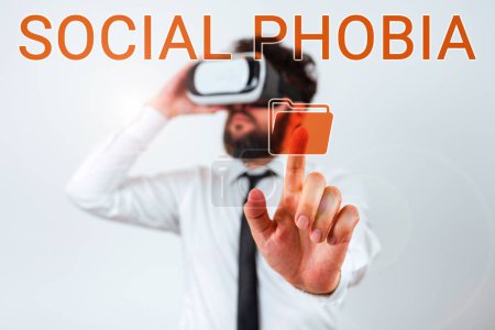 Photo for Text caption presenting Social Phobia, Business concept overwhelming fear of social situations that are distressing - Royalty Free Image