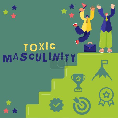 Foto de Texto que muestra inspiración Masculinidad tóxica, Concepto de Internet describe estrecho tipo represivo de ideas sobre el rol de género masculino - Imagen libre de derechos