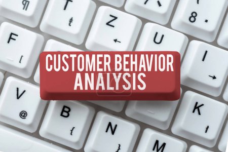 Foto de Signo de texto que muestra el análisis del comportamiento del cliente, Word Escrito en el comportamiento de compra de los consumidores que utilizan bienes - Imagen libre de derechos