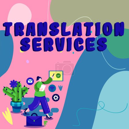 Photo for Inspiration showing sign Translation Services, Business idea organization that provide people to translate speech - Royalty Free Image