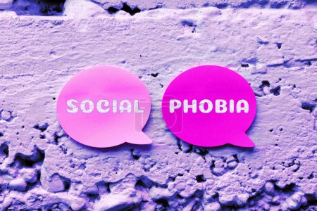 Photo for Inspiration showing sign Social Phobia, Business idea overwhelming fear of social situations that are distressing - Royalty Free Image