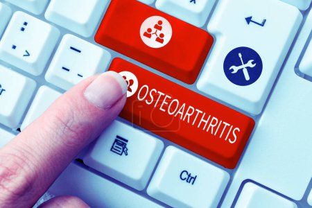 Photo for Text caption presenting Osteoarthritis, Business showcase Degeneration of joint cartilage and the underlying bone - Royalty Free Image
