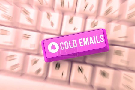 Photo for Inspiration showing sign Cold Emails, Word for unsolicited email sent to a receiver without prior contact - Royalty Free Image