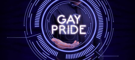 Foto de Inspiración mostrando signo Gay Pride, escaparate de negocios Dignidad de un idividual que pertenece a un hombre o una mujer - Imagen libre de derechos