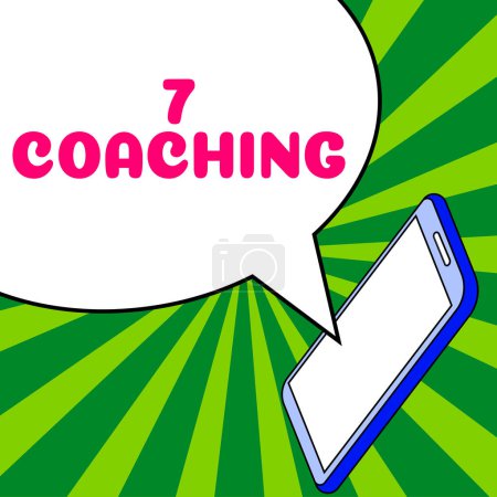 Photo for Inspiration showing sign 7 Coaching, Business concept Refers to a number of figures regarding business to be succesful - Royalty Free Image