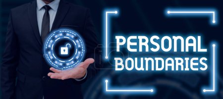 Photo for Handwriting text Personal Boundaries, Conceptual photo something that indicates limit or extent in interaction with personality - Royalty Free Image