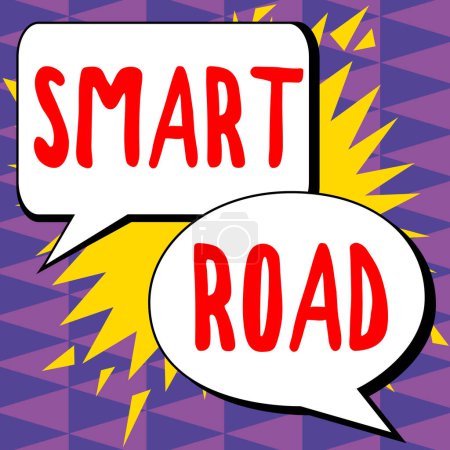 Foto de Texto que presenta Smart Road, Concepto que significa número de diferentes maneras en que las tecnologías se incorporan a las carreteras - Imagen libre de derechos
