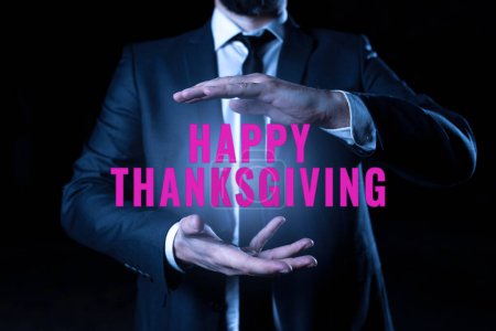 Téléchargez les photos : Légende conceptuelle Joyeux Thanksgiving, Photo conceptuelle Fête nationale de la récolte célébrée en novembre - en image libre de droit