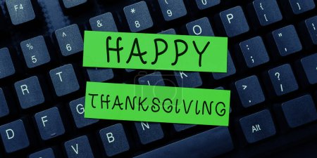 Téléchargez les photos : Rédaction de texte Joyeux Thanksgiving, Idée d'entreprise Fête nationale de la récolte célébrée en novembre - en image libre de droit