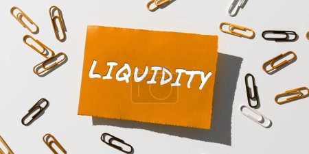 Photo for Inspiration showing sign Liquidity, Internet Concept Cash and Bank Balances Market Liquidity Deferred Stock - Royalty Free Image
