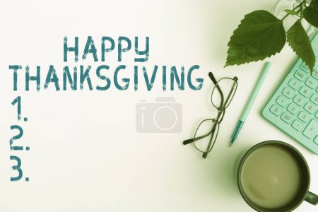 Téléchargez les photos : Légende conceptuelle Happy Thanksgiving, Concept signifiant Festival de la récolte Fête nationale célébrée en novembre - en image libre de droit